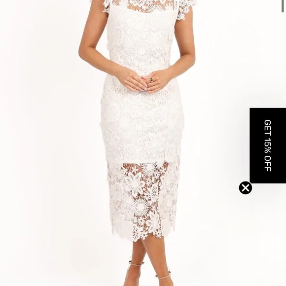 Becca Midi Dress- Petal and Pup White Lace Dress - Picture 3 of 4